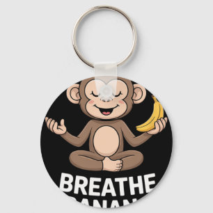 Zen Monkey Adem Nana Herhaal Grappige Yoga Meditat Sleutelhanger