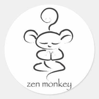 Zen Monkey Ronde Sticker