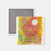 Zen Moon modern kunstschilderij - leef in het mome Magneet (Voorkant / Achterkant)