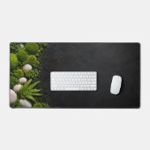 Zen Mosachtige Bosbodem en Stenen Bureaumat (Keyboard & Muis)