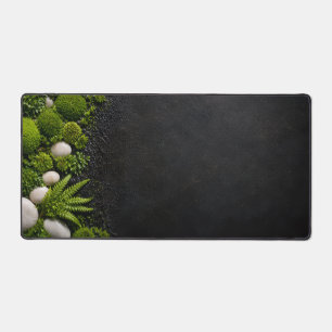 Zen Mosachtige Bosbodem en Stenen Bureaumat