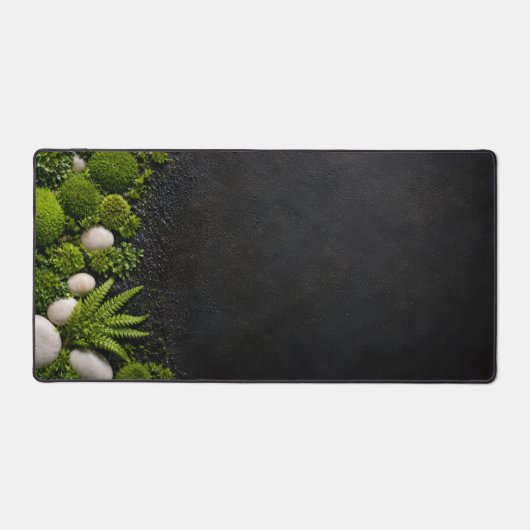 Zen Mosachtige Bosbodem en Stenen Bureaumat (Voorkant)