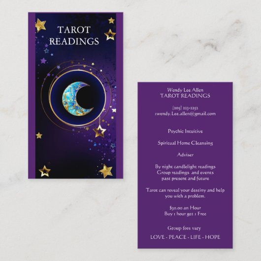 Zen Mystical Tarot Spirtual Visitekaartje (Voorkant / Achterkant)