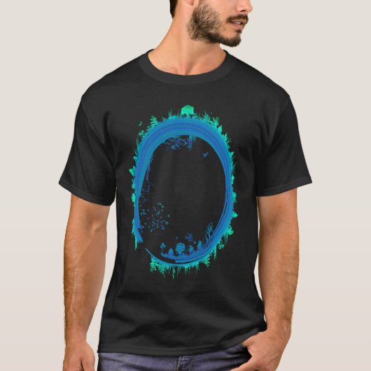 Zen Nature Circle Outdoors World Relax Mindfulness T-shirt (Voorkant)