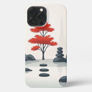 Zen Nature - iPhone Bar Minimalism Red 13 Pro Max Hoesje