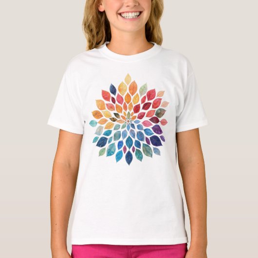 Zen Natuur Blad Mandala T-shirt (Voorkant)