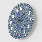 Zen Navy en yellow Mandala Grote Klok (Hoek)