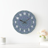Zen Navy en yellow Mandala Grote Klok (Huis)