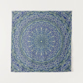 Zen Navy en yellow Mandala Wandkleed (Voorkant (horizontaal))