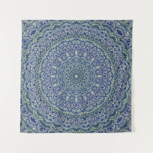 Zen Navy en yellow Mandala Wandkleed