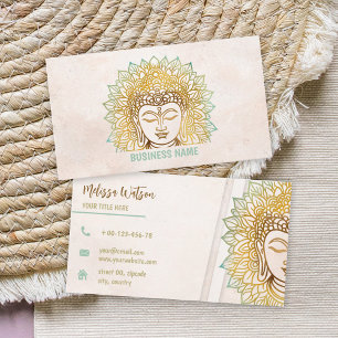 Zen neutrale tonen boeddha yoga studio visitekaartje