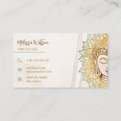 Zen neutrale tonen boeddha yoga studio visitekaartje (Achterkant)