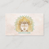 Zen neutrale tonen boeddha yoga studio visitekaartje (Voorkant)