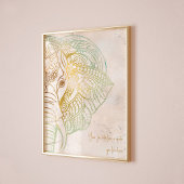 Zen neutrale toon gouden olifant yoga liefhebber m poster