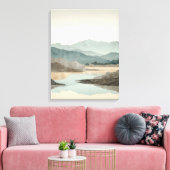 Zen nevelig berglandschap canvas afdruk (Insitu (Woonkamer))