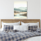 Zen nevelig berglandschap canvas afdruk (Insitu (Slaapkamer))