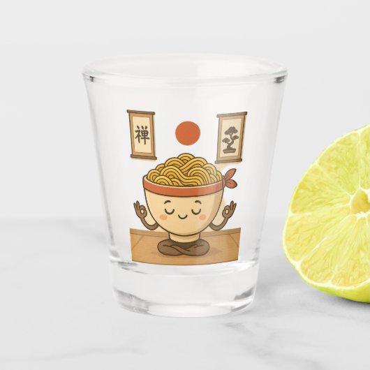 Zen Noodles meditatie Shot Glas (Voorkant)