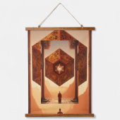 "Zen octopus: Fractal Tesseract Reflection" Hangend Wandkleed (Voorkant)