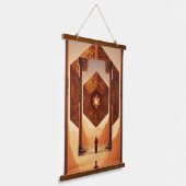 "Zen octopus: Fractal Tesseract Reflection" Hangend Wandkleed (Gebogen)