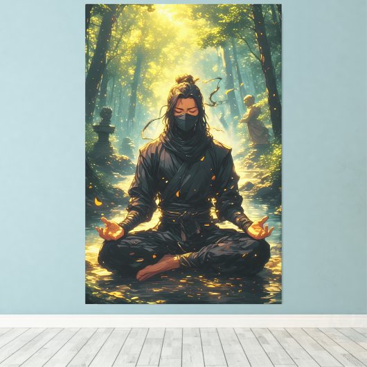 Zen of the Shadow Warrior Canvas Afdruk (Insitu (Houten vloer))