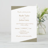 Zen olijfgouden witte, grijze strepen bruiloft kaart (Staand voorkant)