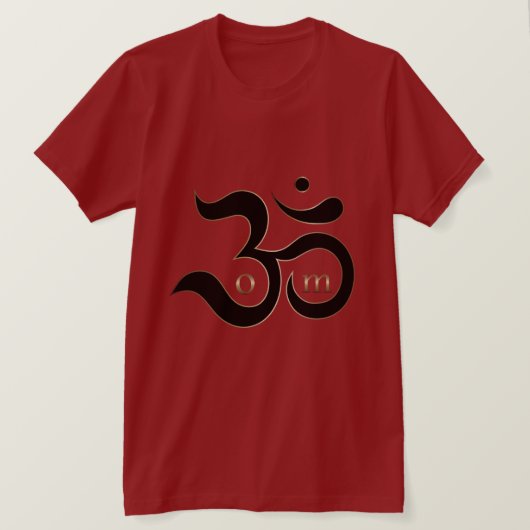 Zen Om Aum symbool eenvoudig rood goud glitters sh T-shirt (Design voorkant)