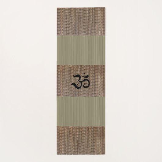 Zen Om green tatami print bijtende douanenaam Yogamat (Achterkant)