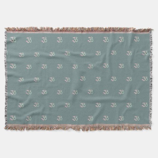 Zen Om patroon zen pastel turquoise groen Deken (Voorkant)