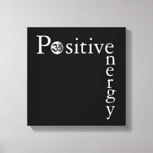 Zen om Positive Energy Minimalist Black and White Canvas Afdruk
