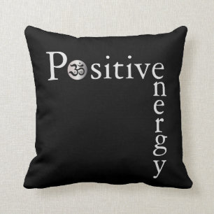 Zen om Positive Energy Minimalist Black and White Kussen