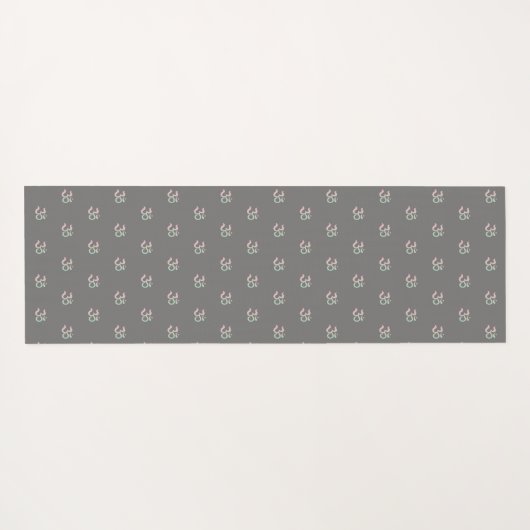 Zen Om-symbool grijs Yogamat (Achterkant (horizontaal))