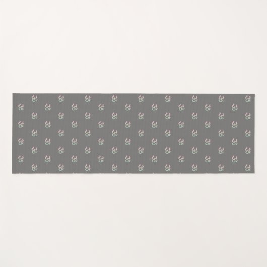 Zen Om-symbool grijs Yogamat (Voorkant (horizontaal))