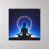 Zen onder de sterren: kosmische meditatie canvas afdruk (Voorkant)