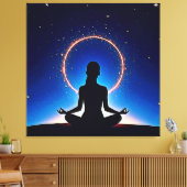 Zen onder de sterren: kosmische meditatie canvas afdruk (Insitu (Woonkamer))