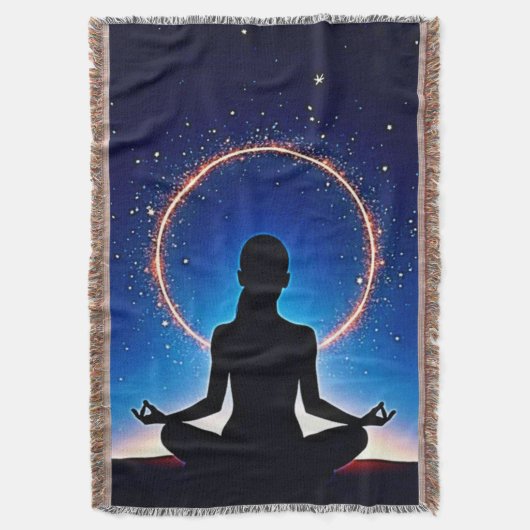 Zen onder de sterren: kosmische meditatie deken (Voorkant Verticaal)