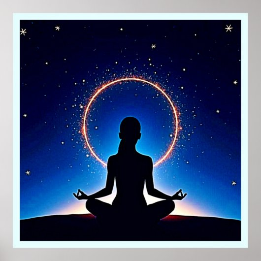 Zen onder de sterren: kosmische meditatie poster (Voorkant)