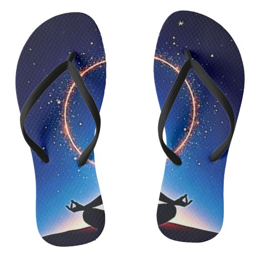 Zen onder de sterren: kosmische meditatie teenslippers (Voetbed)