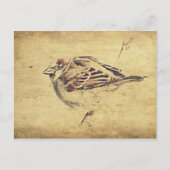 Zen Oosterse kunstpotlood schets wilde vogel Briefkaart (Voorkant)