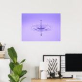 Zen Paars Water Drop Ocean Love Peace Inspiration Poster (Thuiskantoor)