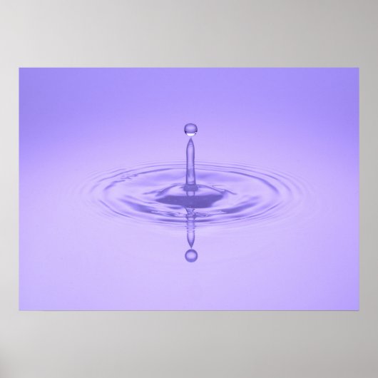 Zen Paars Water Drop Ocean Love Peace Inspiration Poster (Voorkant)