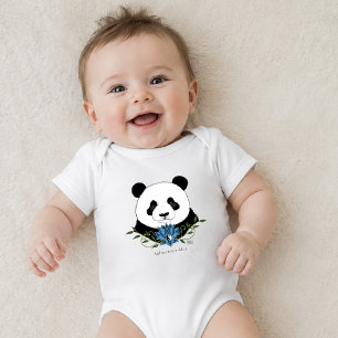 Zen Panda Beer Blauwe Lotus Yin Yang Groen Romper