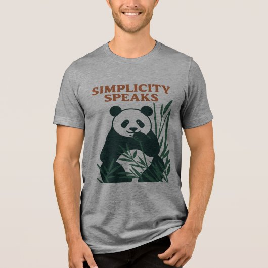 Zen Panda - Eenvoud spreekt design Tri-Blend Shirt (Voorkant)