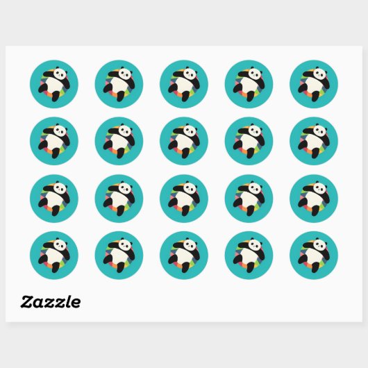 Zen Panda Spin Ronde Sticker (Vel)