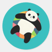 Zen Panda Spin Ronde Sticker (Voorkant)