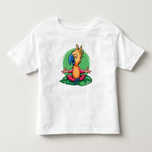 Zen Parrot - Tropische Meditatie Kunst Kinder Shirts (Voorkant)