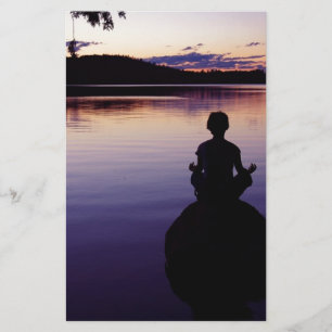 Zen peace yoga stilheid meditatie natuur briefpapier