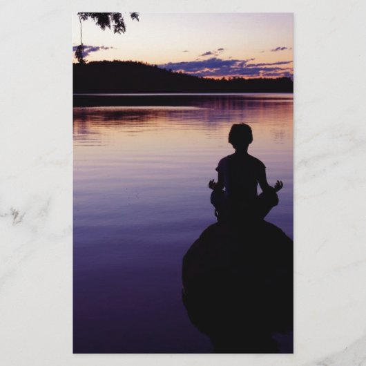Zen peace yoga stilheid meditatie natuur briefpapier (Voorkant)