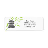 Zen pebble stone rock stack retour adreslabels etiket (Voorkant)
