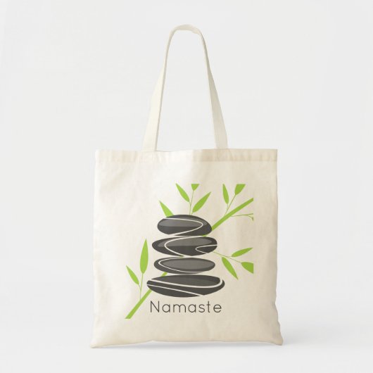 Zen pebble stone stacking yoga meditation canvas t tote bag (Voorkant)