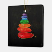 Zen Pebbles Chakras - Waterverf & goud Keramisch Ornament (Links)
